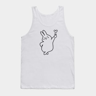 Cute Bunny | Korean Finger Heart Design | Kawaii Gifts | Handmade Illustrations by Atelier Serakara Tank Top